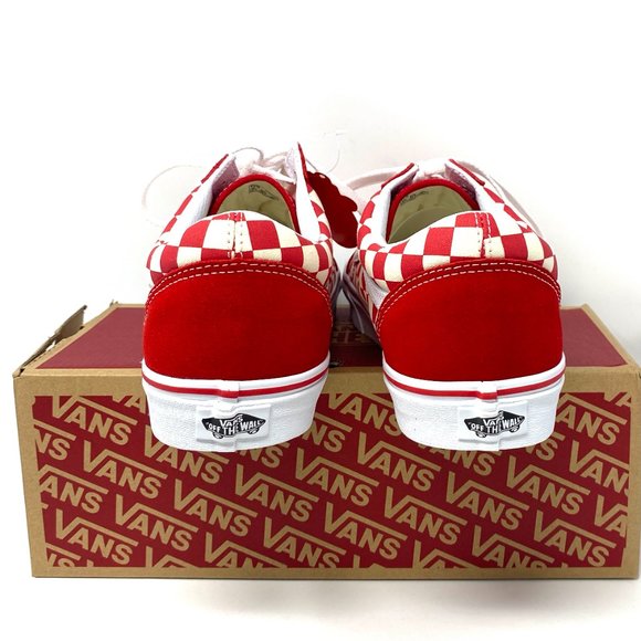 VANS Iconic Old Skool Primary Low Top Sneaker Women Check Red Canvas VN0A38G1P0T - Picture 5 of 11